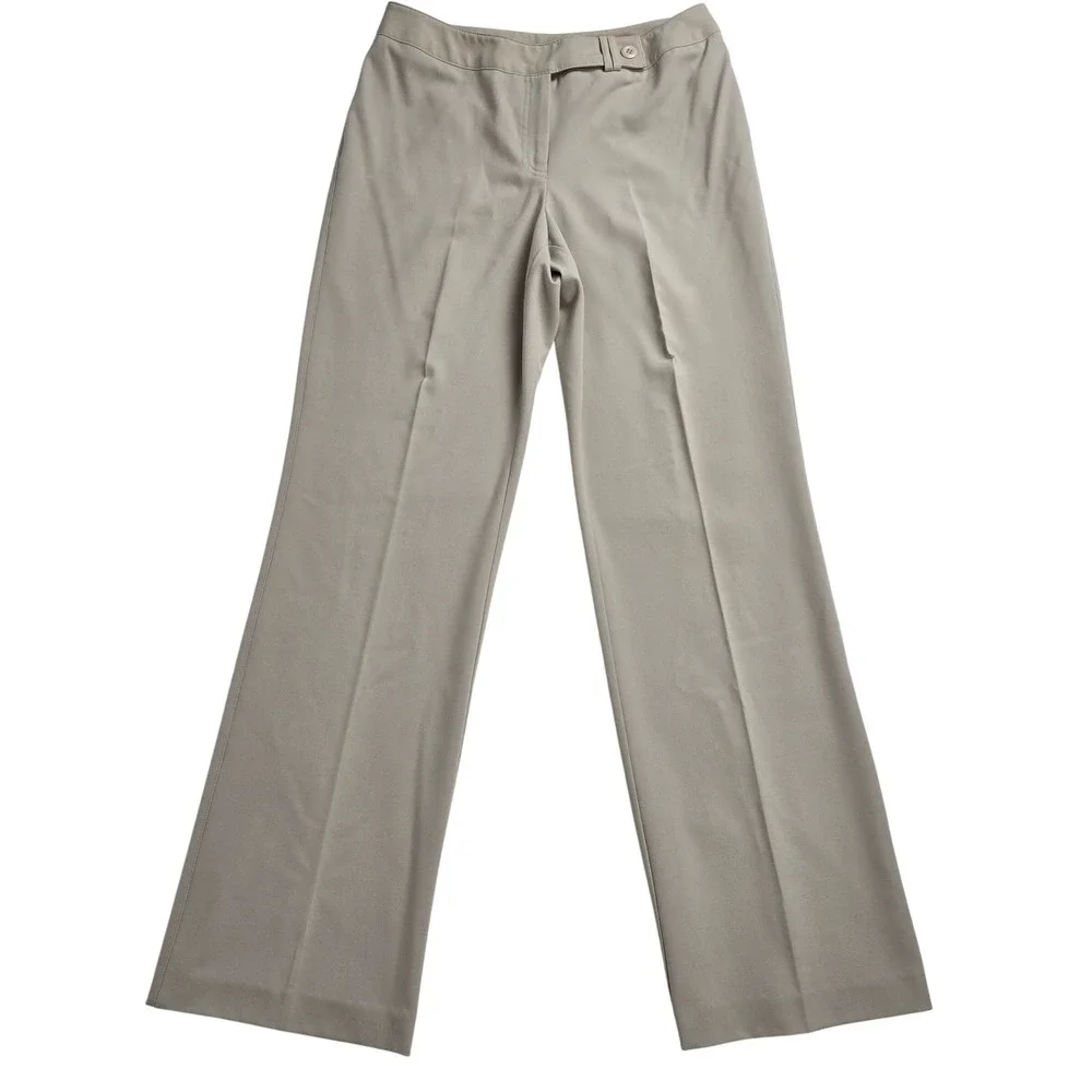 Worthington Stretch Dress Pants Womens 10T Tall Beige Tan Straight‎ Leg Trousers